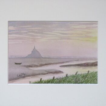 印花与版画 标题为“Mont Saint Michel l…” 由Armelle Cailly, 原创艺术品, 数字打印 安装在纸板上