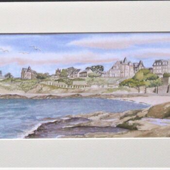 Printmaking titled "Dinard: Villas à Po…" by Armelle Cailly, Original Artwork, Digital Print Mounted on Cardboard