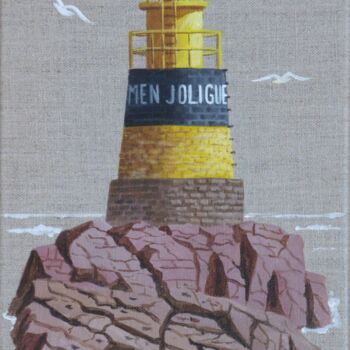 Painting titled "Phare de Bréhat" by Armelle Cailly, Original Artwork, Acrylic
