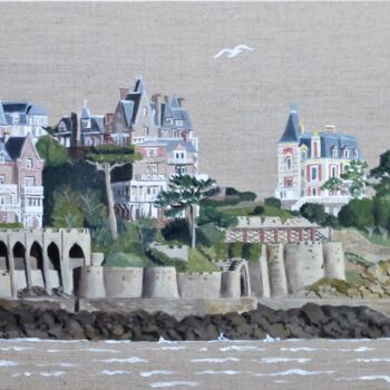 Peinture intitulée "Dinard  Villas Poin…" par Armelle Cailly, Œuvre d'art originale, Acrylique Monté sur Châssis en bois