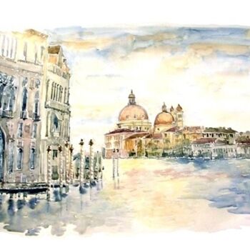 Painting titled "venise" by Armelle Delaplace, Original Artwork