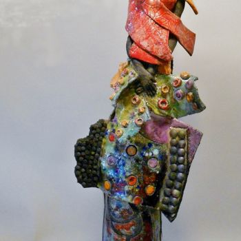 Escultura intitulada "reverie lunaire" por Armelle Colombier, Obras de arte originais, Cerâmica