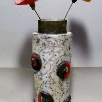 Design intitulada "Vase raku nu et raku" por Armelle Colombier, Obras de arte originais, Cerâmica