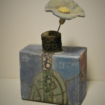Design titled "Vase raku nu bleu" by Armelle Colombier, Original Artwork, Table art