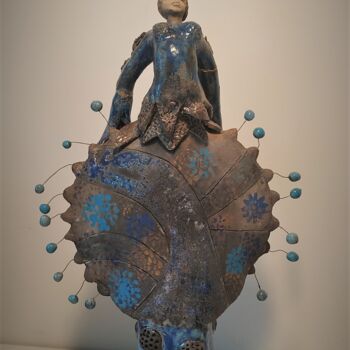 Sculpture titled "L'envol" by Armelle Colombier, Original Artwork, Ceramics