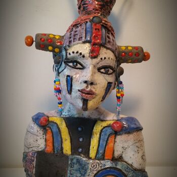 雕塑 标题为“La Douce Inspirée” 由Armelle Colombier, 原创艺术品, 陶瓷