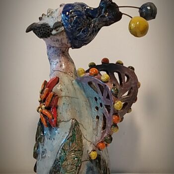 Sculpture intitulée "L'Homme Ange" par Armelle Colombier, Œuvre d'art originale, Céramique