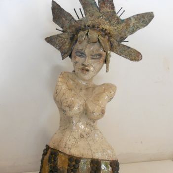Skulptur mit dem Titel "ne-touches-pas-ma-l…" von Armelle Colombier, Original-Kunstwerk, Keramik