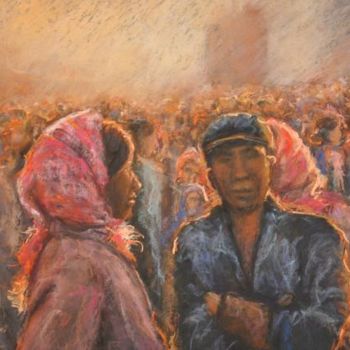 Painting titled "multitude" by Armelle Panay, Original Artwork, Oil