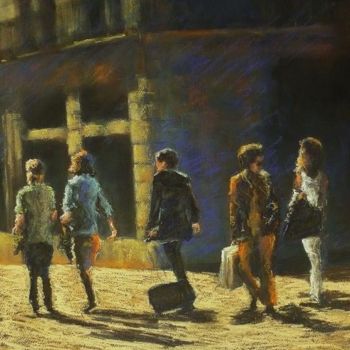 Painting titled "bruit en ville" by Armelle Panay, Original Artwork, Oil