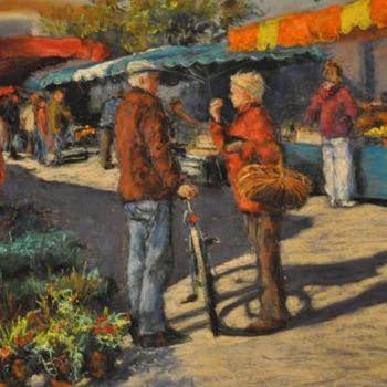 「marché de l'Aiguill…」というタイトルの絵画 Armelle Panayによって, オリジナルのアートワーク, オイル