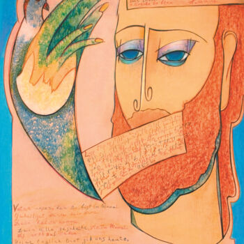 绘画 标题为“Отче наш” 由Armen Avetisyan, 原创艺术品, 粉彩 安装在玻璃上