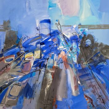 Pintura titulada "Blue Decor 02" por Armen Ghazayran (Nem), Obra de arte original, Acrílico