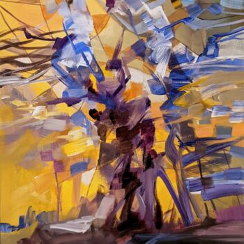 Schilderij getiteld "Fall / trees" door Armen Ghazayran (Nem), Origineel Kunstwerk, Acryl