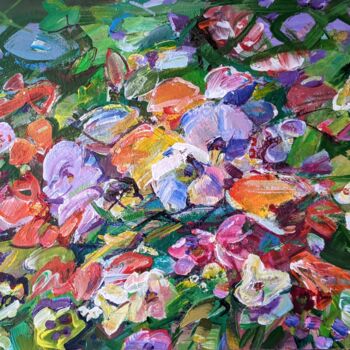 Peinture intitulée "Flowers/ etude 4" par Armen Ghazayran (Nem), Œuvre d'art originale, Acrylique