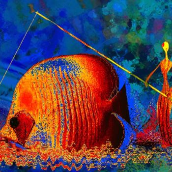 Digital Arts titled "She fishing-2" by Armen Ghazayran (Nem), Original Artwork