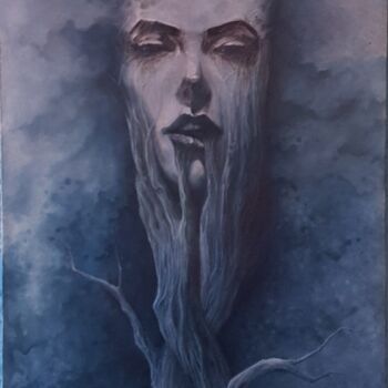 Painting titled "Cold" by Armen Sahakyan, Original Artwork, Oil Mounted on Other rigid panel