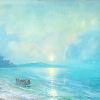 Картина под названием "Turquoise Shore" - Armen Sevanyan, Подлинное произведение искусства, Масло