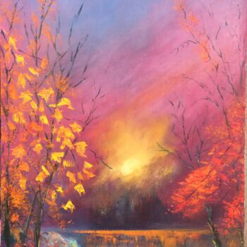 Pintura titulada "Red Autumn" por Armen Sevanyan, Obra de arte original, Oleo