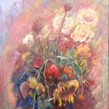 Pintura intitulada "Flowers" por Armen Sevanyan, Obras de arte originais, Óleo