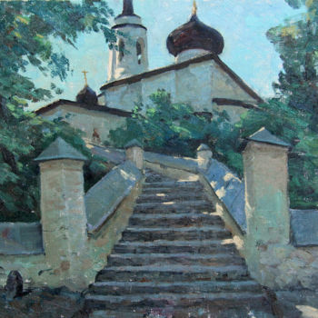 Painting titled "Ступени к храму" by Armen Karapetiants, Original Artwork, Oil