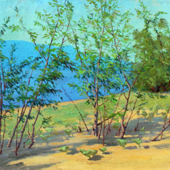 Painting titled "На берегу" by Armen Karapetiants, Original Artwork, Oil
