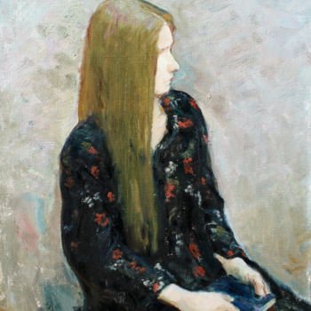 Painting titled "Аня" by Armen Karapetiants, Original Artwork, Oil
