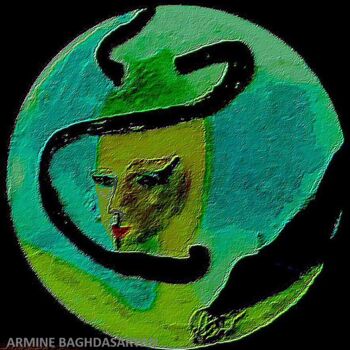 Painting titled "sorcier magie !!!" by Armine Baghdasaryan (Parmide), Original Artwork, Other