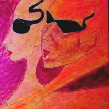 Dessin intitulée "couple maské !!!" par Armine Baghdasaryan (Parmide), Œuvre d'art originale, Stylo à bille