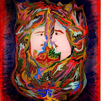 Peinture intitulée "L'une avec l'autre" par Armine Baghdasaryan (Parmide), Œuvre d'art originale, Acrylique