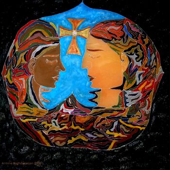Peinture intitulée "Heureux dans leur m…" par Armine Baghdasaryan (Parmide), Œuvre d'art originale, Acrylique