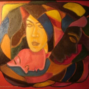 Картина под названием "Ensemble mais loint…" - Armine Baghdasaryan (Parmide), Подлинное произведение искусства, Масло