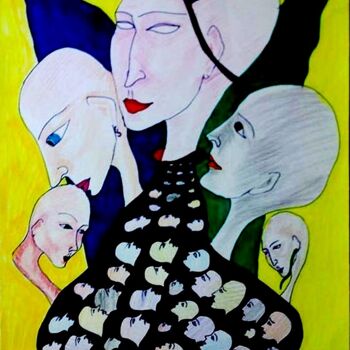 Desenho intitulada "Les réfugiés !!!!" por Armine Baghdasaryan (Parmide), Obras de arte originais, Canetac de aerossol