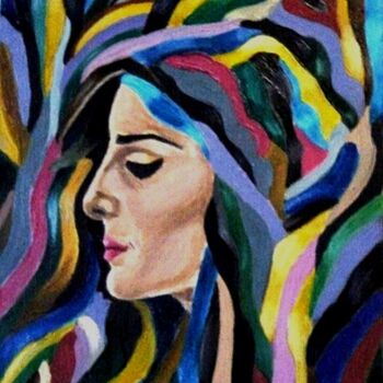 Peinture intitulée "elle" par Armine Baghdasaryan (Parmide), Œuvre d'art originale, Huile