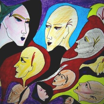 Dessin intitulée "Jalousie" par Armine Baghdasaryan (Parmide), Œuvre d'art originale, Stylo à bille
