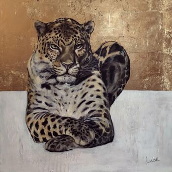 Painting titled "The jaguar" by Armine Grigoryan, Original Artwork, Acrylic
