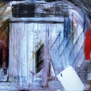 Painting titled "haunting house" by Arnaud Coppe, Original Artwork, Acrylic