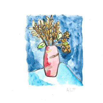 Malerei mit dem Titel "Fleurs (8" von Arnaud De La Tour, Original-Kunstwerk, Aquarell