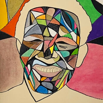 Pittura intitolato "Nelson Mandela" da Arnaud Dromigny, Opera d'arte originale, Acrilico