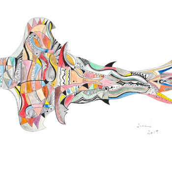 绘画 标题为“Piscis Pulcher Pinna” 由Arnaud Dromigny, 原创艺术品, 水彩