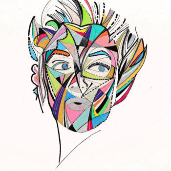Картина под названием "Marylin" - Arnaud Dromigny, Подлинное произведение искусства, Акрил Установлен на Деревянная рама для…