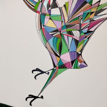 Dessin intitulée "Atterrissage" par Arnaud Dromigny, Œuvre d'art originale, Acrylique