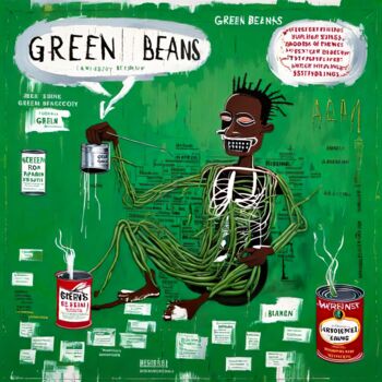 제목이 "Green Beans"인 디지털 아트 Arnaud Druot로, 원작, 디지털 콜라주
