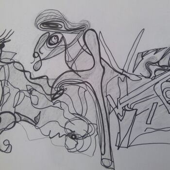 Рисунок под названием "L'hidalgo de la Man…" - Arnaud Dubois, Подлинное произведение искусства, Чернила