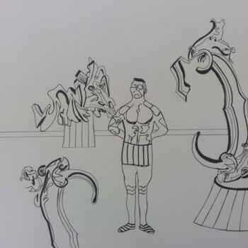 Drawing titled "My Tamer is Rich" by Arnaud Dubois, Original Artwork, Ink