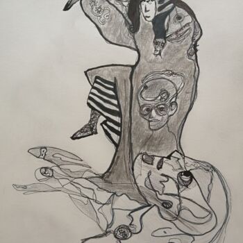Drawing titled "Medee" by Arnaud Dubois, Original Artwork, Ink