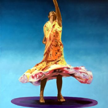 Painting titled "Flamenca" by Arnaud Feuga, Original Artwork, Oil