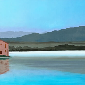 Painting titled "La cabane d'Avranch…" by Arnaud Feuga, Original Artwork, Oil Mounted on Wood Stretcher frame