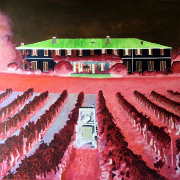 Pittura intitolato "Martian vineyard" da Arnaud Feuga, Opera d'arte originale, Olio Montato su Telaio per barella in legno
