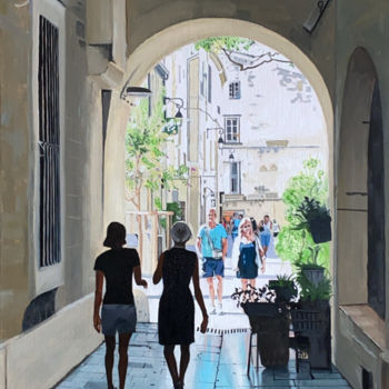 Painting titled "Rue Voltaire" by Arnaud Feuga, Original Artwork, Oil